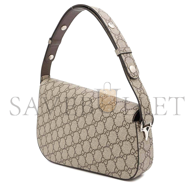 GUCCI BEIGE GG SUPREMECANVAS LEATHER HORSEBIT 1955 SHOULDER BAG 764155  (26.5*17*8cm)